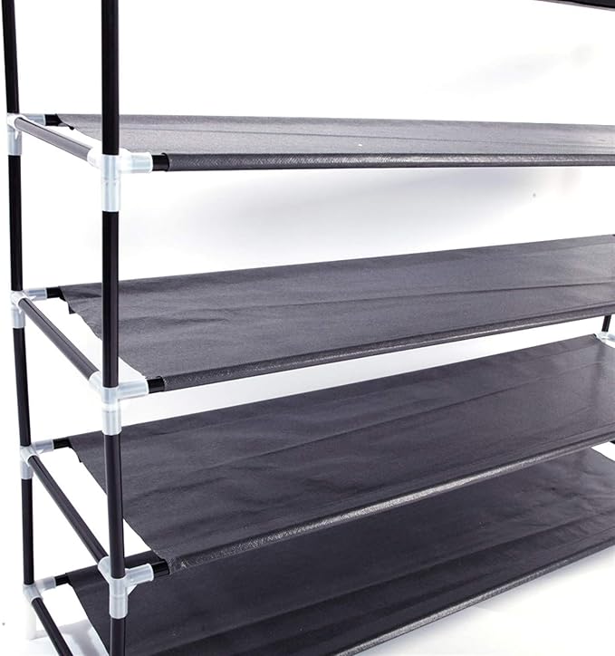 4-Tier Shoe Rack - Stackable, Free Standing Shoe Shelf for Entryway Storage - Modern Wood Home Furniture (Ships from USA)