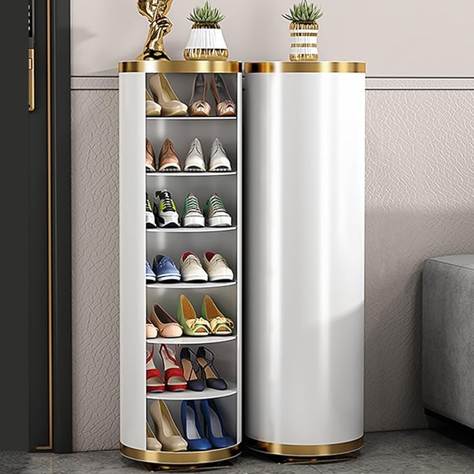 360-degree Rotating Shoe Cabinet, Shoe Rack For Entryway Shoe Storage Cabinet, Free Standing Metal Revolving Stand, Vertical Shoe Rack For Small Spaces Storage Simple And Modern ( Size : 32*105cm/12.6