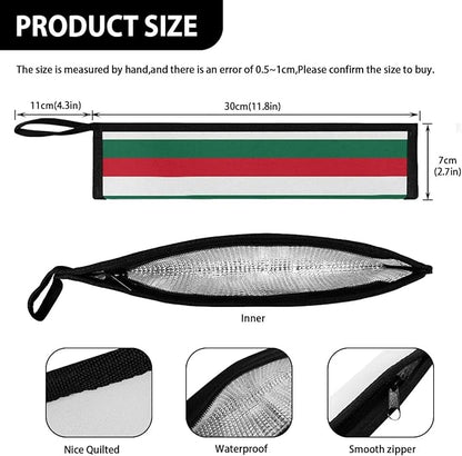 COEQINE Mexico Flag Themes Utensil Holder Case Fork Spoon Knife Organizer Tableware Storage Case With Zipper Handles Portable Lightweight Travel Outdoor Silverware Bags for Women Men Independence Day