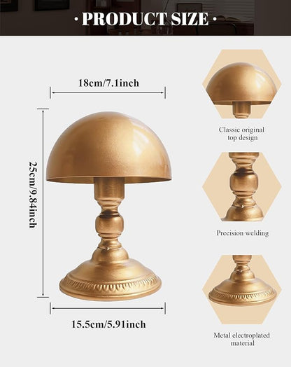 CHADWICK Hat Stand Vintage Style Dome Shape Freestanding Hat Stands for Display Metal Hat Display Stand Cowboy Hat Rack Wig Holder Hat Rack Stand Helmets Wigs Hats Caps Stand (Golden)