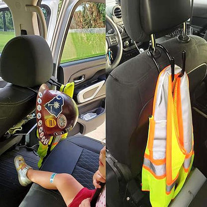 Multifunctional Hat Rack and Hanger - Over Seat Hat Holder With Hook - Keeps Hat Shape for Caps, Bags, and Safety Helmets - 2 Pack