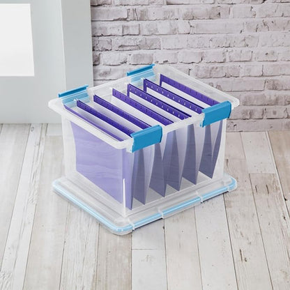 Sterilite 4-Pack Gasket Box, Weather-Resistant Storage Bins with Latching Lids, 32 Quart - Heavy-Duty Organizing Containers for Closet, Bathroom, and Office
