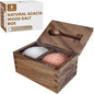 Large Capacity Acacia Wood Salt Container with Magnetic Flip Lid & Built-in Spoon, 20 OZ Kitchen Salt Holder, Elegant Salt Cellar Box to Storage Pepper, Herbs, Spice or Favorite Seasonings