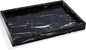 YMXYJM Real Natural Marble Tray for Bathroom, Genuine Marble Stone Vanity Tray, Luxury Storage Trays for Kitchen, Vanity, Home Decor, Dresser, Non-Resin/Non-Ceramic, 12"x 8"x 1.2", Black