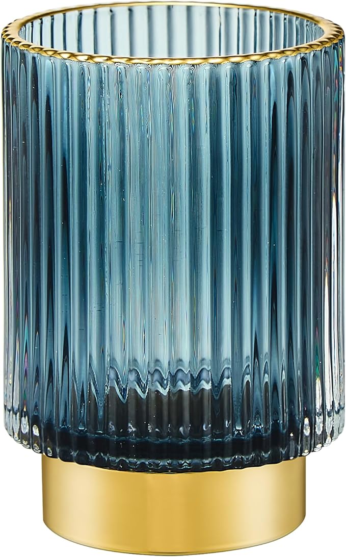 Makeup Brush Holder Organizer,Toothbrush Holders,Desk Pen Pencil Holder,Multifunctional Vintage Glass Brush Cup(A3-24-US)