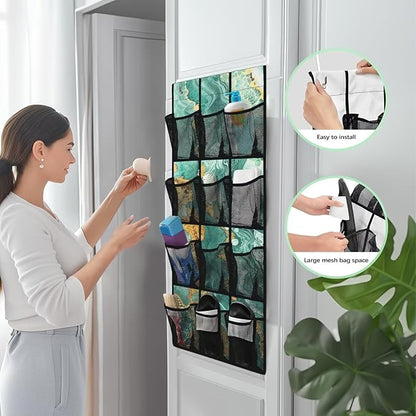 Generic Green Marble Over The Door Shoe Organizer for Cruise Ship Strong Over The Door Storage Organizer Shoes Spandex Fabric Is Not Only Flexible But Also Allows Fit Into Any Space Behind The Door