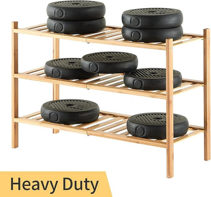 6-Tier Bamboo Shoe Rack for Entryway, Stackable | Heavy Duty | Multi-Function, Free Standing Shoe Racks for Bedroom Hallway Closet