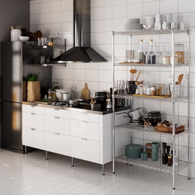 18" Deep x 36" Wide x 74" Height Wire Shelving Kit | 5-Tier | NSF Commercial Storage Rack Unit