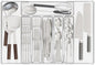 Yieach Clear Expandable Silverware Drawer Organizer - Adjust From 11'' to 22'' - Knife,Cutlery,Spoons and Forks Organizer,Large 8 Grid Flatware,Silverware Tray,Utensil Organizer for Kitchen Drawers