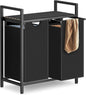 Sonharlar Laundry Hamper, Laundry Sorter with 2 Pull-Out Removable Oxford Fabric Bags Cloth Laundry Basket 2 x 10 Gallons (Charcoal Black)
