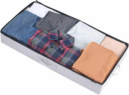 VEVOR Under Bed Storage with Clear Lids, 33.5 x 16.9 x 4.7 Inch, 45L Large Underbed Clothes Storage Containers, Low Profile Under Bed Drawer Shoe Organizer Bins Box for Blanket Shoe Bedroom, 2 Pack