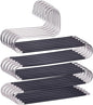 devesanter Hangers Space Save Non-Slip 6 Pack S-Shape Clothes Hangers Stainless Steel Closet Storage Organizer for Pants Jeans Scarf Trousers Hanging Black