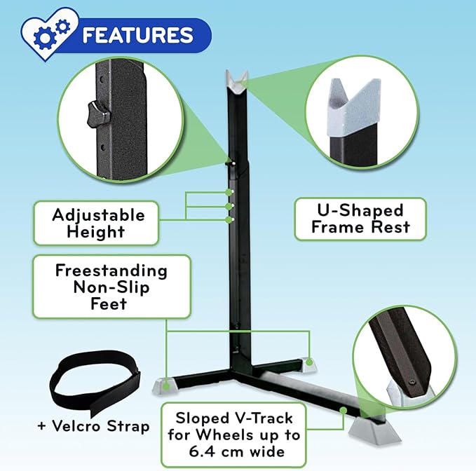 Bike Nook Stand & Vertical Storage Rack - 4 Pack with connectors- The Original Vertical Bicycle Floor Stand for Garage Storage and Indoor and Outdoor use, No Drilling Required