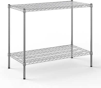 21" Deep x 42" Wide x 34" Height Wire Shelving Kit | 2-Tier | NSF Commercial Storage Rack Unit