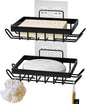 Vowupt Soap Bar Holder for Shower with 8 Hooks, Set of 2 Bar Soap Dish for Bathroom, Self Draining Shower Soaps Holder, Adhesive Soaps Saver Soap Tray Stand for Bathroom Accessories(Black)