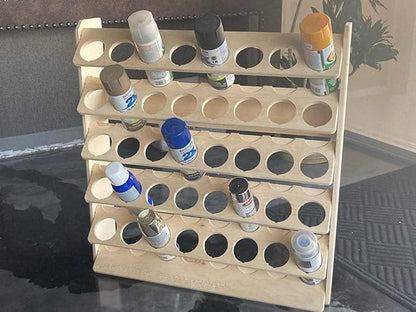 Spray Can Lube Holder Organization Storage Rack Wood Shelf Case Organizer 40-Slot Plywood