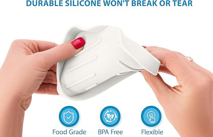 Silicone Soap Dish & Tray - Self Draining, Durable Rubber with Drainage - Kitchen & Shower Soap Holder