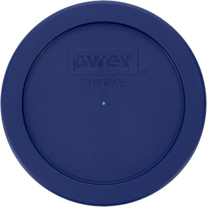 Pyrex 7200-PC 2 Cup Dark Blue Round Storage Lids - Original Genuine Pyrex Lids - 2 Pack