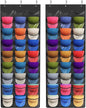 Lifewit Over The Door Hat Organizer for Baseball Caps, 27 Clear Deep Pockets Hat Rack Stand with 3 Hooks, Hanging Hat Storage, Cap Holder Hat Hanger for Protection and Display, 2 Pack