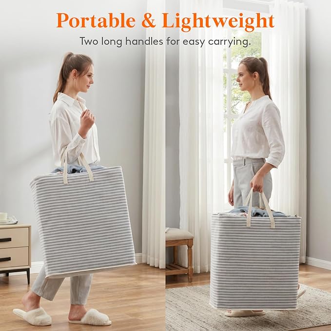 Lifewit 105L Large Collapsible Laundry Hamper, Tall Foldable Dirty Clothes Baskets Waterproof, Freestanding Design with Easy Carry Handles in Dorm Bedroom Bathroom College, Grey