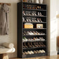 Homieasy Tall Shoe Cabinet, 9-Tier Wood Shoe Rack Organizer Cabinet for Closet, Freestanding Shoe Storage Cabinet with Adjustable Shelves for Entryway, Bedroom, Black