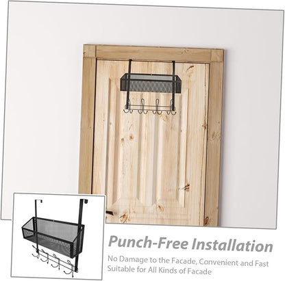 Cabilock Hanging Storage Basket for Front Door Over The Door Organizer Easy Install Multifunctional Modern Style Bathroom Kitchen Bedroom