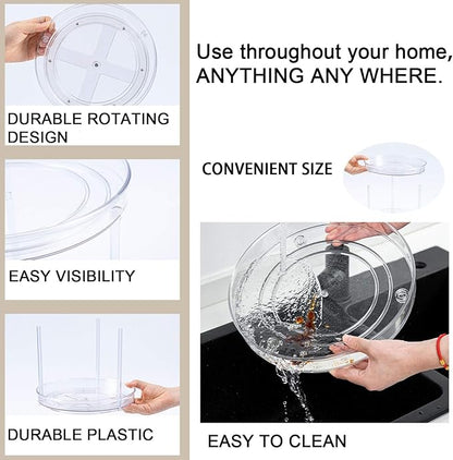 Non-Skid 3 Tier Lazy Susan Turntable - 360 Degree Rotating Spice Rack for Kitchen, Cabinet & Pantry
