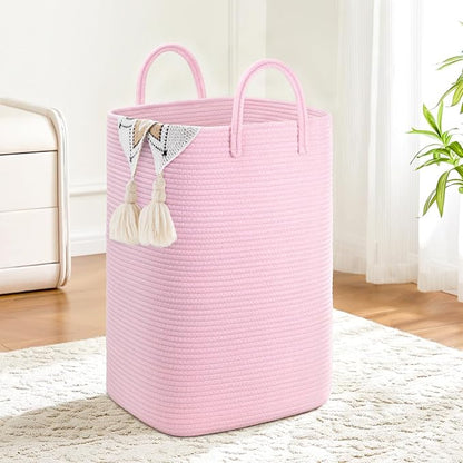 Artfeel Laundry Basket,Woven Cotton Rope Laundry Hamper,80L Versatile Storage for Dirty Clothes,Baby Toys,and Blankets in Bathroom, Nursery,and Living Room