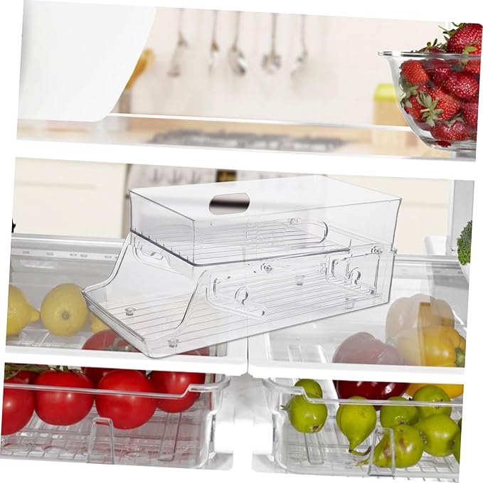STOBAZA Fridge Organization Beverage Dispenser Double Layer Can Holder Straw Dispenser Kitchen Organizers Drink Organizer