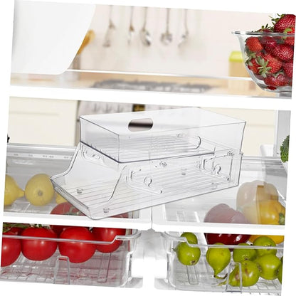 STOBAZA Fridge Organization Beverage Dispenser Double Layer Can Holder Straw Dispenser Kitchen Organizers Drink Organizer