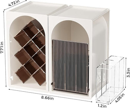 INVSSENE Stackable Makeup Organizer Countertop, Storage Perfume Skincare Cosmetic Lipstick Face Mask Makeup Brush Palettes, Ideal for Vanity Bathroom Counter