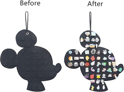 Hanging Brooch Pin Organizer Enamel Pin Display Cute Cartoon Shape Brooch Pin Display Storage Holder for Brooch Pin(Without Accessories ) (black+blue)