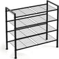 4-Tier Shoe Rack,Metal Simple Narrow Shoe Storage Organizer Shelf for Closet,Entryway, Bedroom,Garage (Black, 4 Tier)