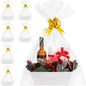 AFOROEOA 6PACK Baskets For Gifts Empty, 10x12”Thick White Gift Basket with 6 Bows 6 Bags Empty Gift Baskets for Christmas, Valentine’s Day, Easter, Birthdays, Valentine’s Day Wrapping Gift