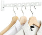 Alise Clothes Drying Rack Wall Mounted Coat Hanger, Foldable Hangers Rack Clothes Hook Closet Storage Organizer, Swivel Space Saving Clothes Hanger Rack for Bedroom Bathroom Laundry,White