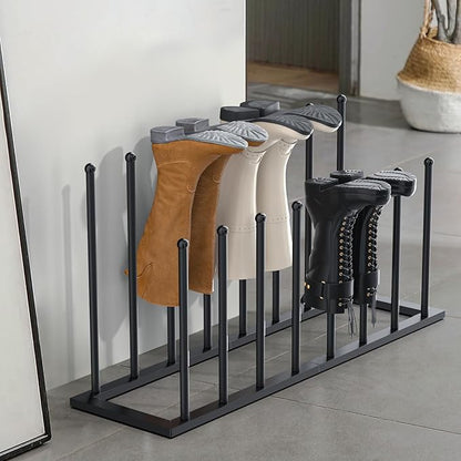 Urban Deco Free Standing Shoe Racks, Boot Organizer for Tall Boots, Black Metal Boot Rack Fit for 8 Pairs, Shoe Organizer for Dorm Room, Closet, Entryway (Black-8pairs)