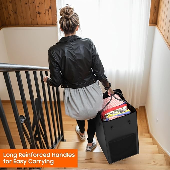 150L Laundry Hamper with Wheels, Rolling Laundry Basket with Metal Frame and Removable Bag, Large & Tall Dirty Clothes Hampers for Bedroom Aesthetic, Laundry Room, Bathroom, Dorm-Black