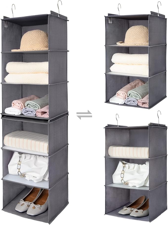GRANNY SAYS Bundle of 2-Pack Hanging Clothing Organizer & 1-Pack Hanging Storage Shelves
