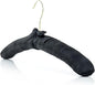 HANGERWORLD 5 Black 17inch Classic Satin Padded Hangers for Wedding Dress Non-Slip with Gilt Hook