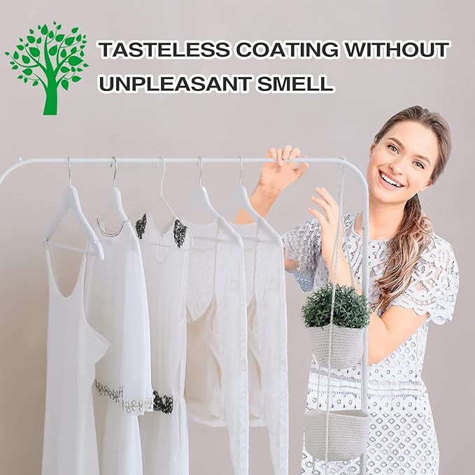FairyHaus Wooden Hangers 30 Pack White, Slim Wood Coat Suits Hanger with 360° Swivel Hook, Notches and Pants Bar, Smooth Finish and Lightweight for Closet Clothes