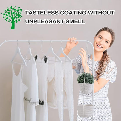 FairyHaus Wooden Hangers 30 Pack White, Slim Wood Coat Suits Hanger with 360° Swivel Hook, Notches and Pants Bar, Smooth Finish and Lightweight for Closet Clothes