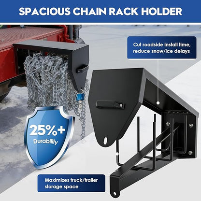 Heavy-Duty Lockable Wall-Mounted Chain Rack, Trailer Chain Holder & Towing Chain Organizer for Semi Trucks, Secure Chain Storage for Trucks & Trailers
