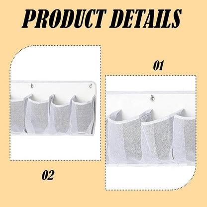 2 Pieces RV Shoe Storage Bags Shoes Rack Practical Hanging Shoe Organizer for Tools Accessories Books Camping Dorm Pantry, White
