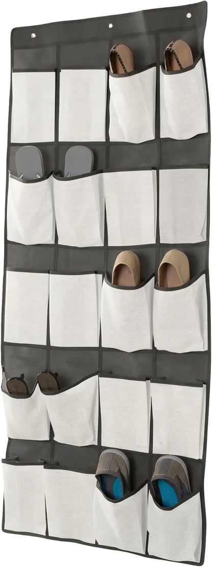 Simplify 20 Pocket Over The Door Hanging Shoe Organizer in Cashmere