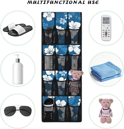 Generic White Flower Over the Door Pantry Organizer Reusable Over The Door Storage Organizer for Clothes Easy to Hang Behind The Door Making The Area Tidy and Orderly