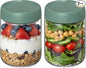 Mason Jars 16 OZ with Lids,Overnight Oats Containers with Lids,Glass Jars with Lids for Salad Dressing,Fruit,Sauce,Wide Mouth Mason Jars for Food Snacks Sugar Spice,Canning Jars-Leak Proof