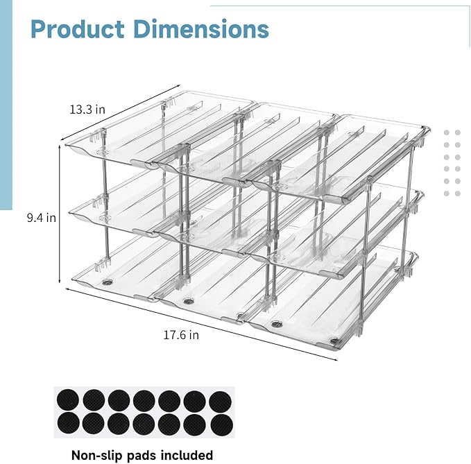 Stackable Beer And Beverage Can Holder, 3-Tier Storage Rack, Transparent Can Dispenser, Easy Installation, Can Organizer For Pantry, Flexible Modular Setup
