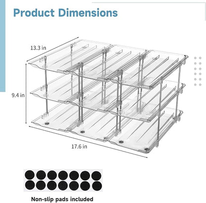 Stackable Beer And Beverage Can Holder, 3-Tier Storage Rack, Transparent Can Dispenser, Easy Installation, Can Organizer For Pantry, Flexible Modular Setup
