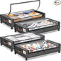 Yecaye Under Bed Storage with Wheels, 4 Pack Under Bed Rolling Storage with Clear Window & Label, 60 L Underbed Storage Containers, Rolling Under Bed Metal Drawer for Clothes, Shoes, Books