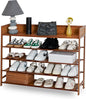 SOBIBO Bamboo Shoe Rack Organizer, 5 Tier Shoe Shelf Storage Organizer, for Entryway, Hallway, and Closet (Brown-39)